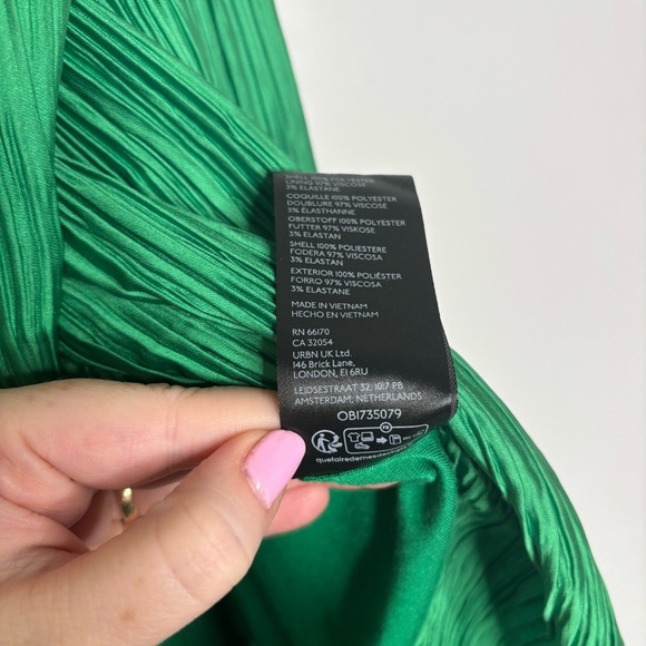 Anthropologie V-Neck Pleated Slim Midi Dress Green size XS - Picture 8 of 13